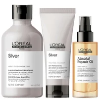 L'Oréal Professionnel Trio: Silver Shampoo, Conditioner and Oil - undefined undefined