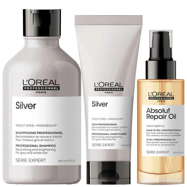 L'Oréal Professionnel Trio: Silver Shampoo, Conditioner and Oil