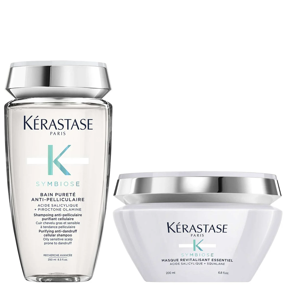 Kérastase Duo: Purifying Anti-Dandruff Cellular Shampoo 250ml & Revitalising Mask 200ml for Oily Scalps Image 1