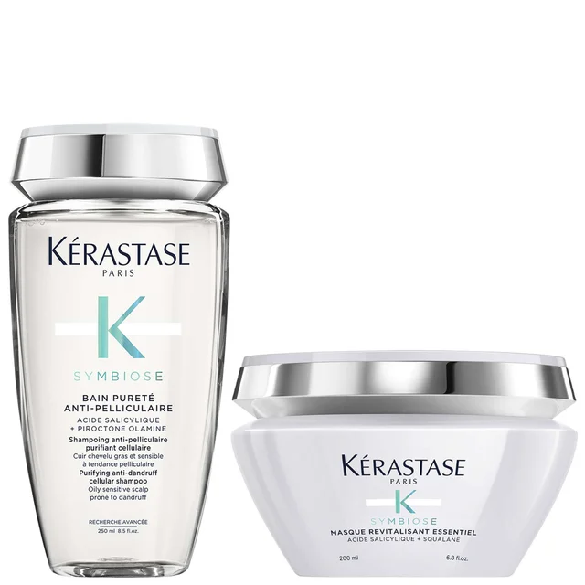Kérastase Duo: Purifying Anti-Dandruff Cellular Shampoo 250ml & Revitalising Mask 200ml for Oily Scalps