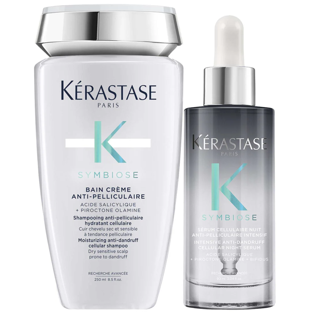 Kérastase Duo: Moisturising Anti-Dandruff Cellular Shampoo 250ml & Night Serum 90ml for Dry Scalps Image 1