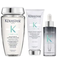 Kérastase Trio: Purifying Anti-Dandruff Cellular Shampoo 250ml, Conditioner 200ml & Night Serum 90ml for Oily Scalps