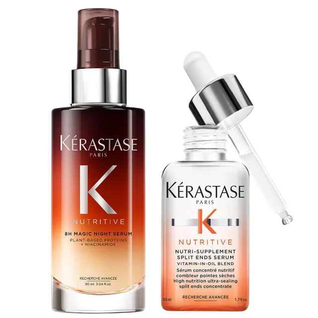 Kérastase Duo: 8H Magic Night Serum With Niacinamide 90ml & Split Ends Serum 50ml for Dry Hair