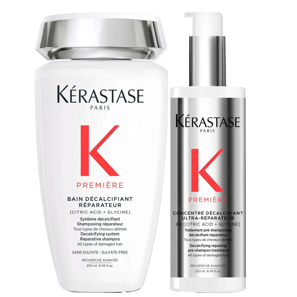 Kérastase Duo: Decalcifying System Reparative Shampoo 250ml & Pre-Shampoo Treatment 250ml for Damaged Hair Image 1