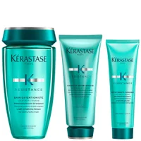Kérastase Bundles Trio: Strengthening Shampoo 250ml, Conditioner 200ml & Gel Cream 150ml for Healthy-Looking Lengths