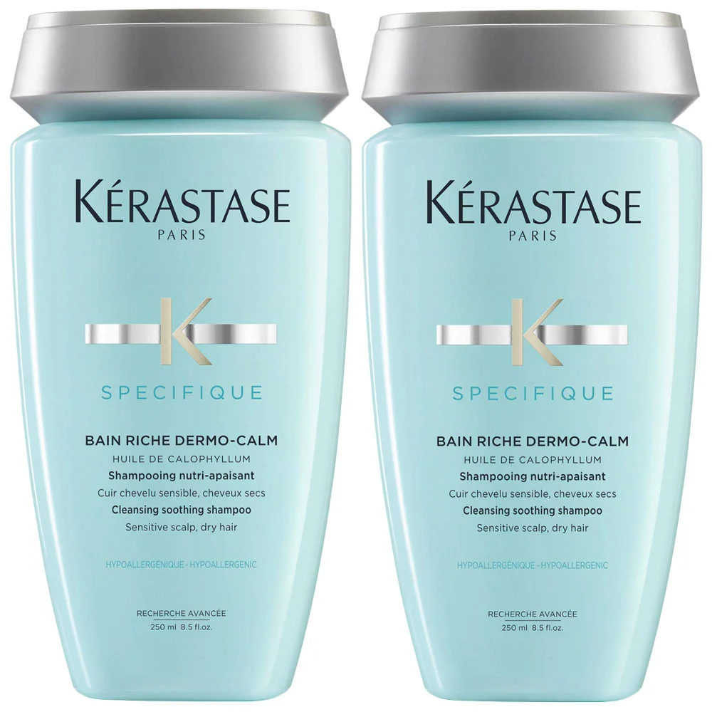 Kérastase Duo: Specifique Bain Riche Dermo-Calm: Cleansing Soothing Shampoo x 2 250ml Image 1