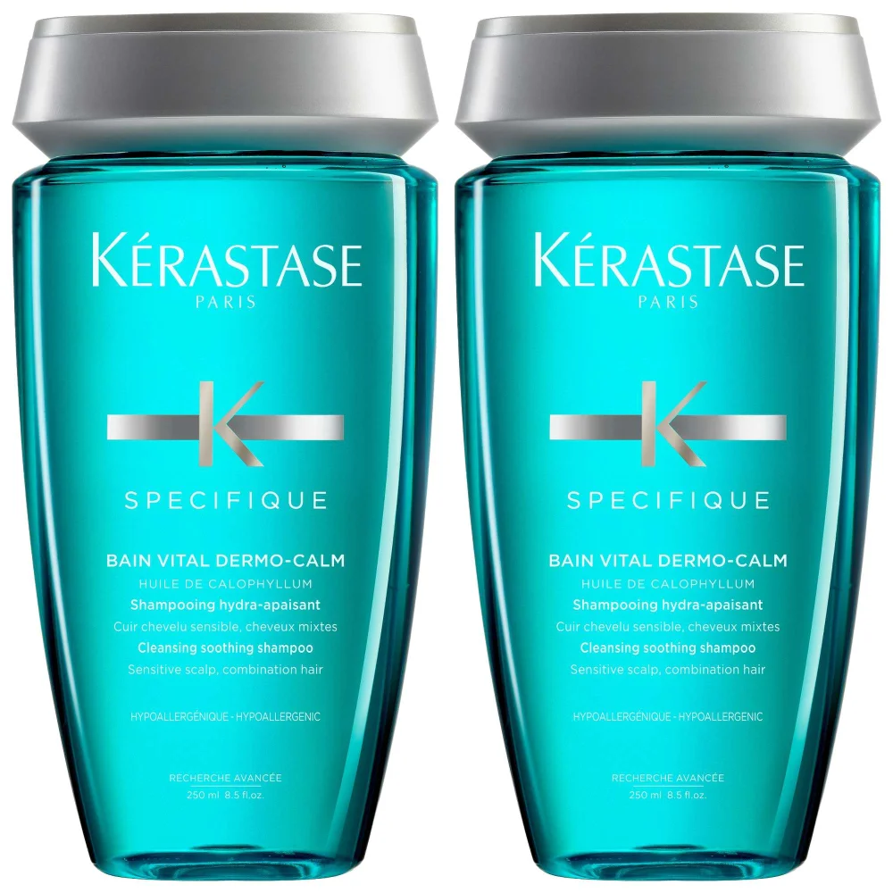 Kérastase Duo: Specifique Bain Vital Dermo-Calm: Cleansing Soothing Shampoo x 2 250ml Image 1
