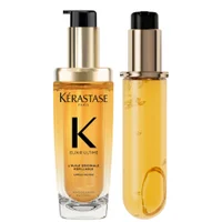 Kérastase Duo: Elixir Ultime Hair Oil L'Huile Originale Refillable with Argan Oil & Heat Protection 75ml for All Hair Types
