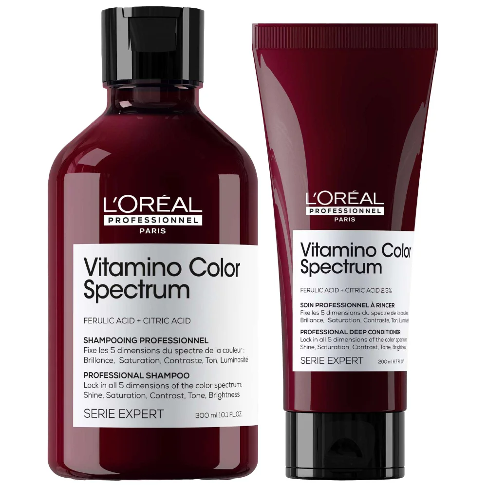 L'Oréal Professionnel Duo: Vitamino Color Spectrum Shampoo 300ml & Conditioner 200ml for Coloured Hair Image 1