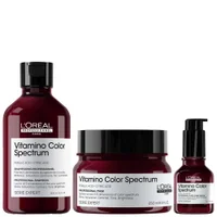 L'Oréal Professionnel Trio: Vitamino Color Spectrum Shampoo 300ml, Rinse Off Hair Mask 250ml and Serum 50ml for Coloured Hair - undefined undefined