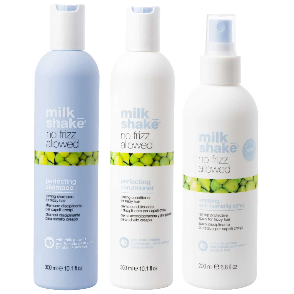 milk_shake Trio: Perfecting Shampoo 300ml, Conditioner 300ml & Anti-Humidity Spray 200ml Image 1