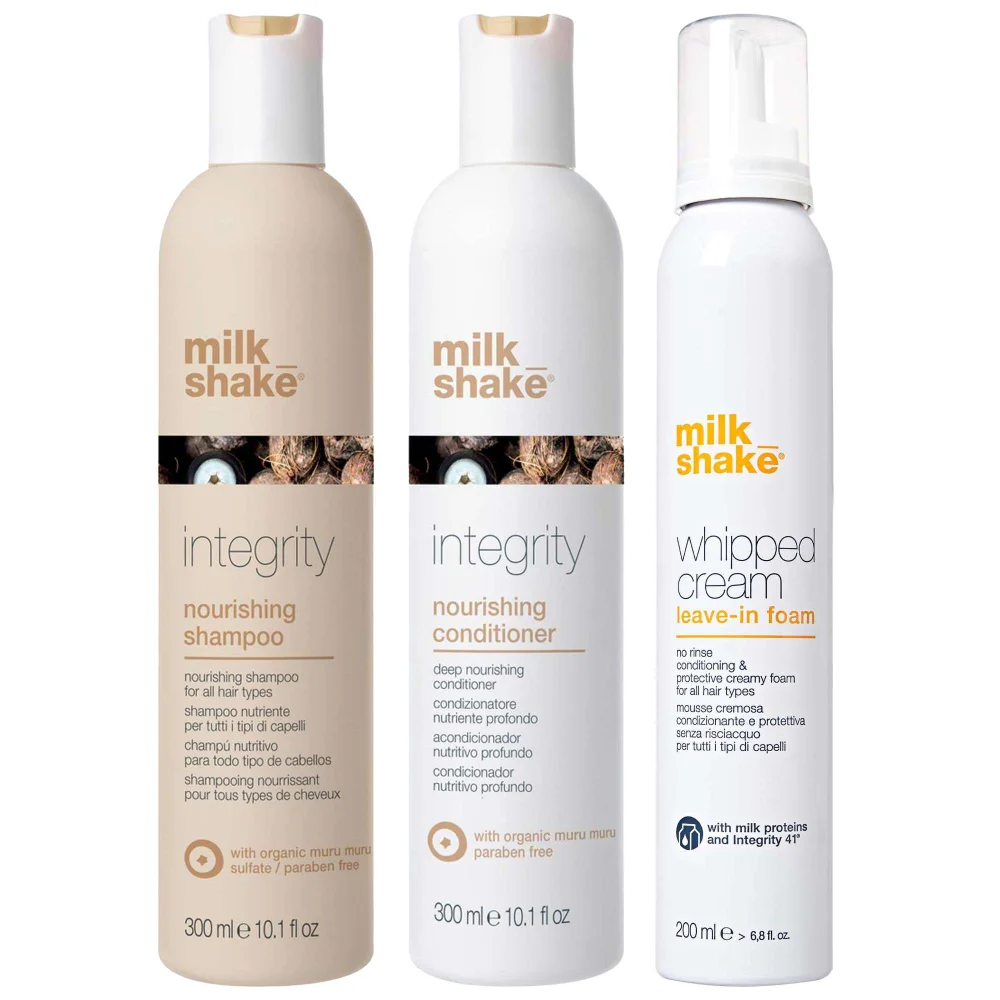 milk_shake Trio: Nourishing Shampoo 300ml, Conditioner 300ml & Conditioning Whipped Cream 200ml Image 1