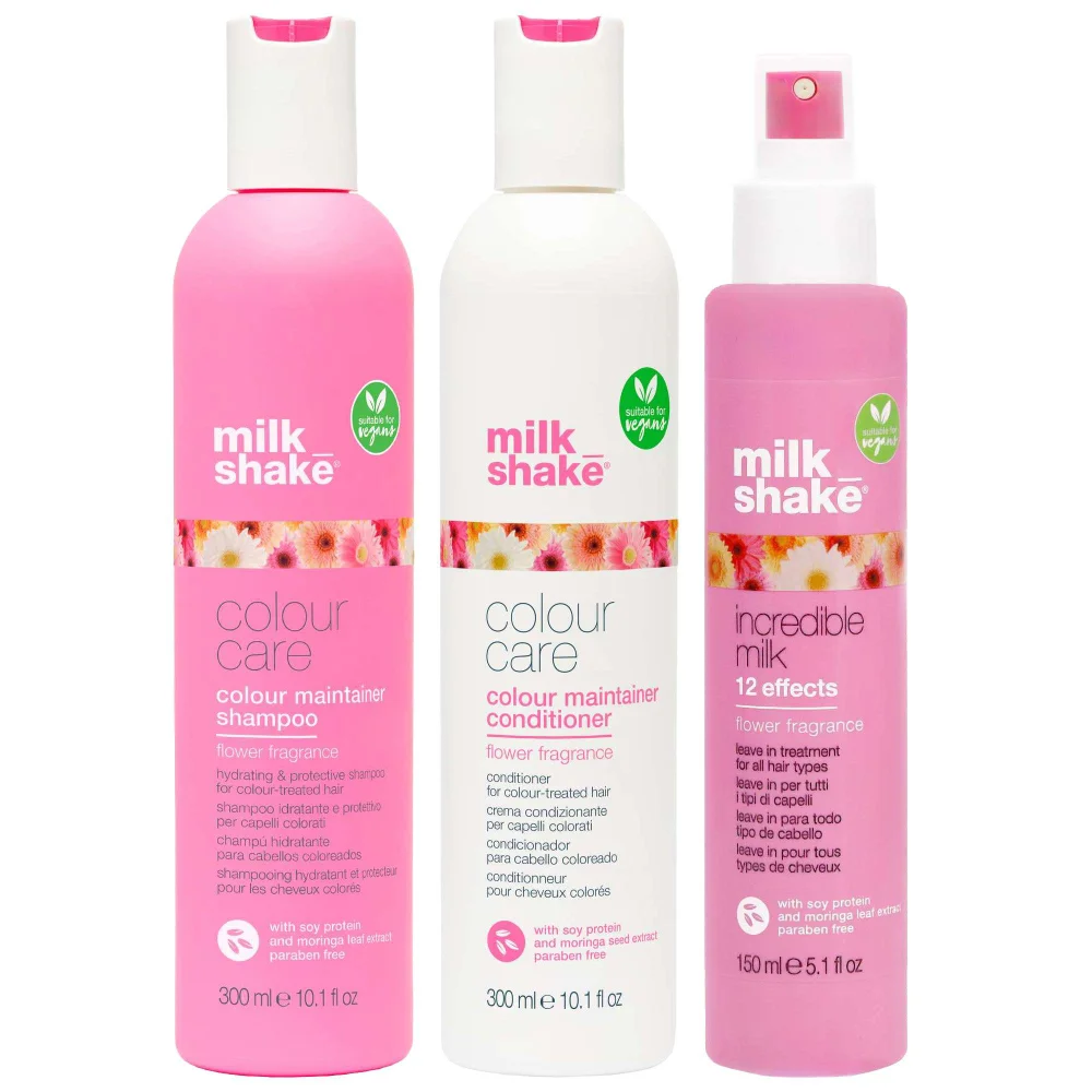 milk_shake Trio: Colour Maintainer Shampoo 300ml, Conditioner 300ml & Flower Fragrance Incredible Milk 150ml Image 1