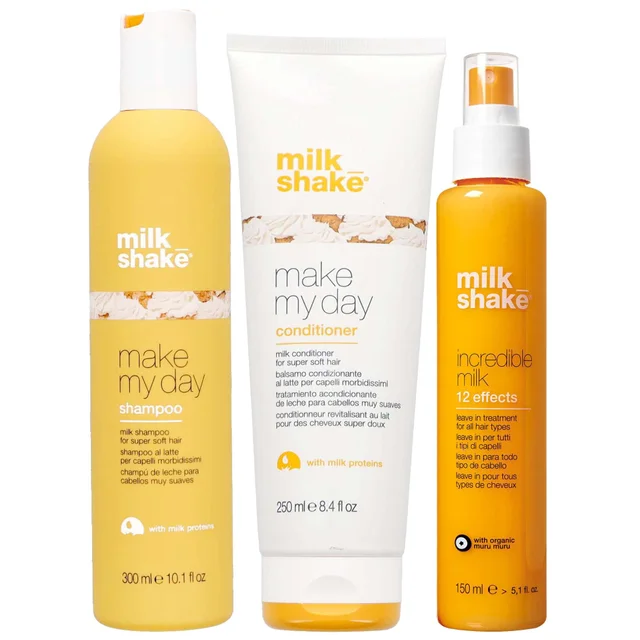 milk_shake Trio: Make My Day Shampoo 300ml, Conditioner 250ml & Incredible Milk Leave-In Conditioner 150ml