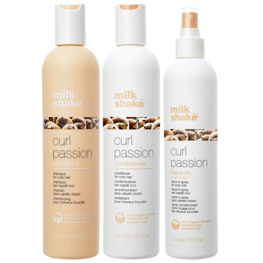 milk_shake Trio: Curl Passion Shampoo 300ml, Conditioner 300ml & Leave-In Conditioner 300ml Image 1