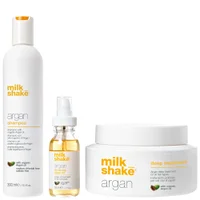 milk_shake Trio: Argan Shampoo 300ml, Deep Treatment 200ml & Glistening Oil 50ml