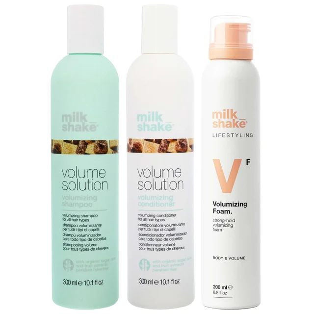 milk_shake Trio: Volume Solution Shampoo 300ml, Conditioner 300ml & Volumizing Foam 200ml