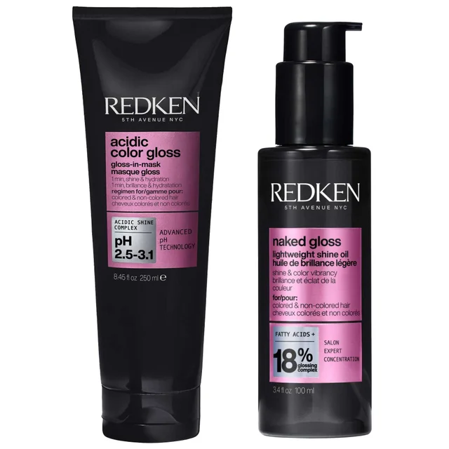 Redken Duo: Acidic Color Gloss 1 Min Gloss-in-Mask 250ml & Naked Gloss 100ml