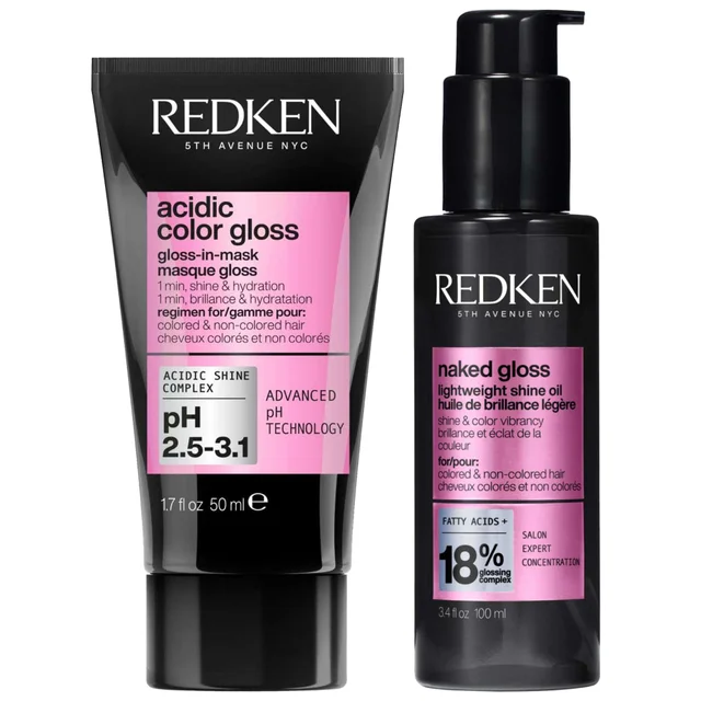 Redken Duo: Acidic Color Gloss 1 Min Gloss-in-Mask Mini 50ml & Naked Gloss 100ml