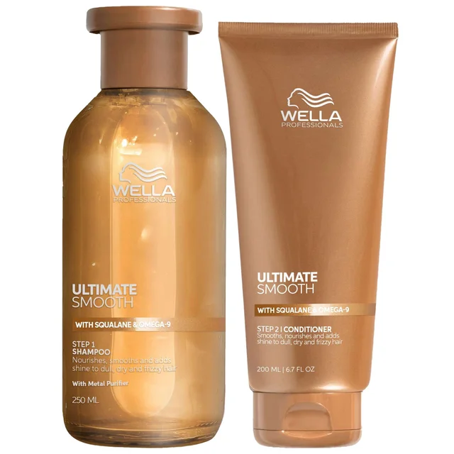 Wella Duo: Ultimate Smooth Shampoo and Conditioner with Squalane & Omega 9 for Dry, Dull & Frizzy Hair