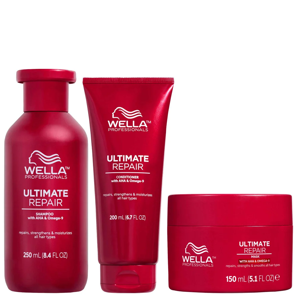 Wella Trio: Ultimate Repair Shampoo, Conditioner & Mask Bundle for Damaged Hair Image 1