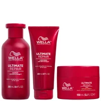 Wella Trio: Ultimate Repair Shampoo, Conditioner & Mask Bundle for Damaged Hair