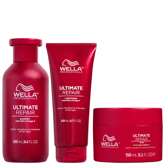Wella Bundles Trio: Ultimate Repair Shampoo, Conditioner & Mask Bundle for Damaged Hair