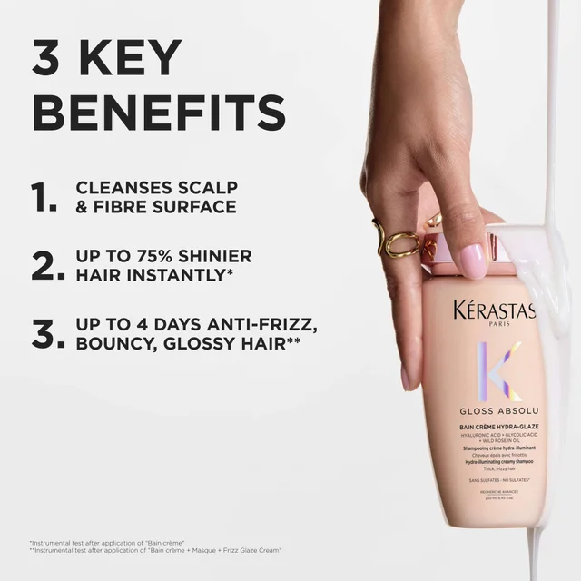 Kérastase Gloss Absolu Bain Crème Hydra-Glaze Shampoo For Thick Frizzy Hair 250ml