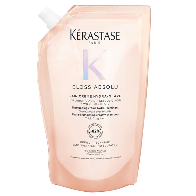 Kérastase Gloss Absolu Bain Crème Hydra-Glaze Shampoo For Thick Frizzy Hair 500ml Refill