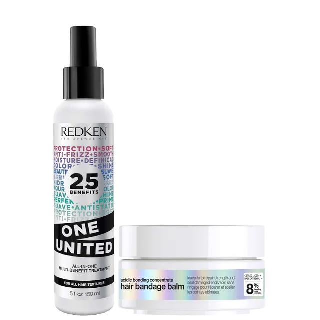 Redken Duo: Acidic Bonding Concentrate Hair Bandage Balm 75ml and One United Treatment Spray 150ml