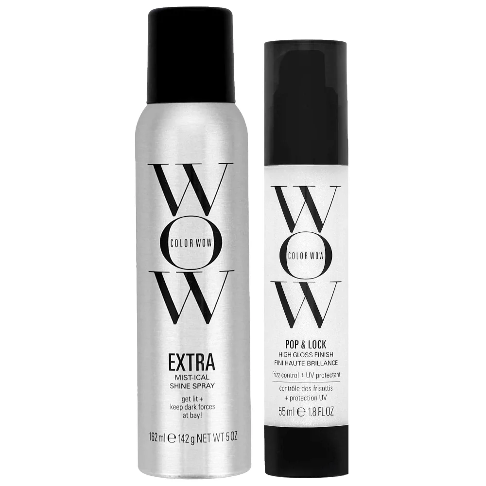 Color Wow Duo: Extra Mist-ical Shine Spray 150ml & Pop & Lock High Gloss Finish 55ml Image 1