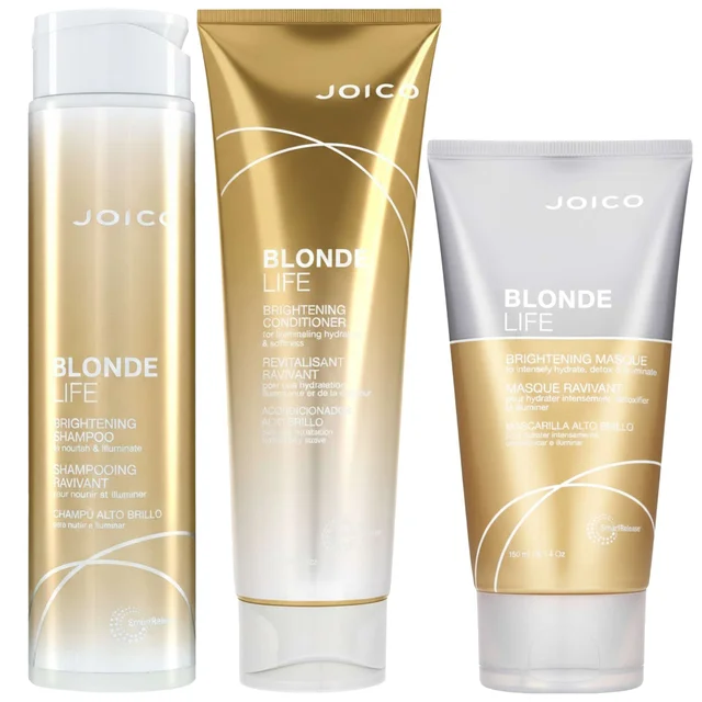 Joico Bundles Duo: Blonde Life Brightening Shampoo 300ml, Conditioner 250ml & Brightening Mask 150ml