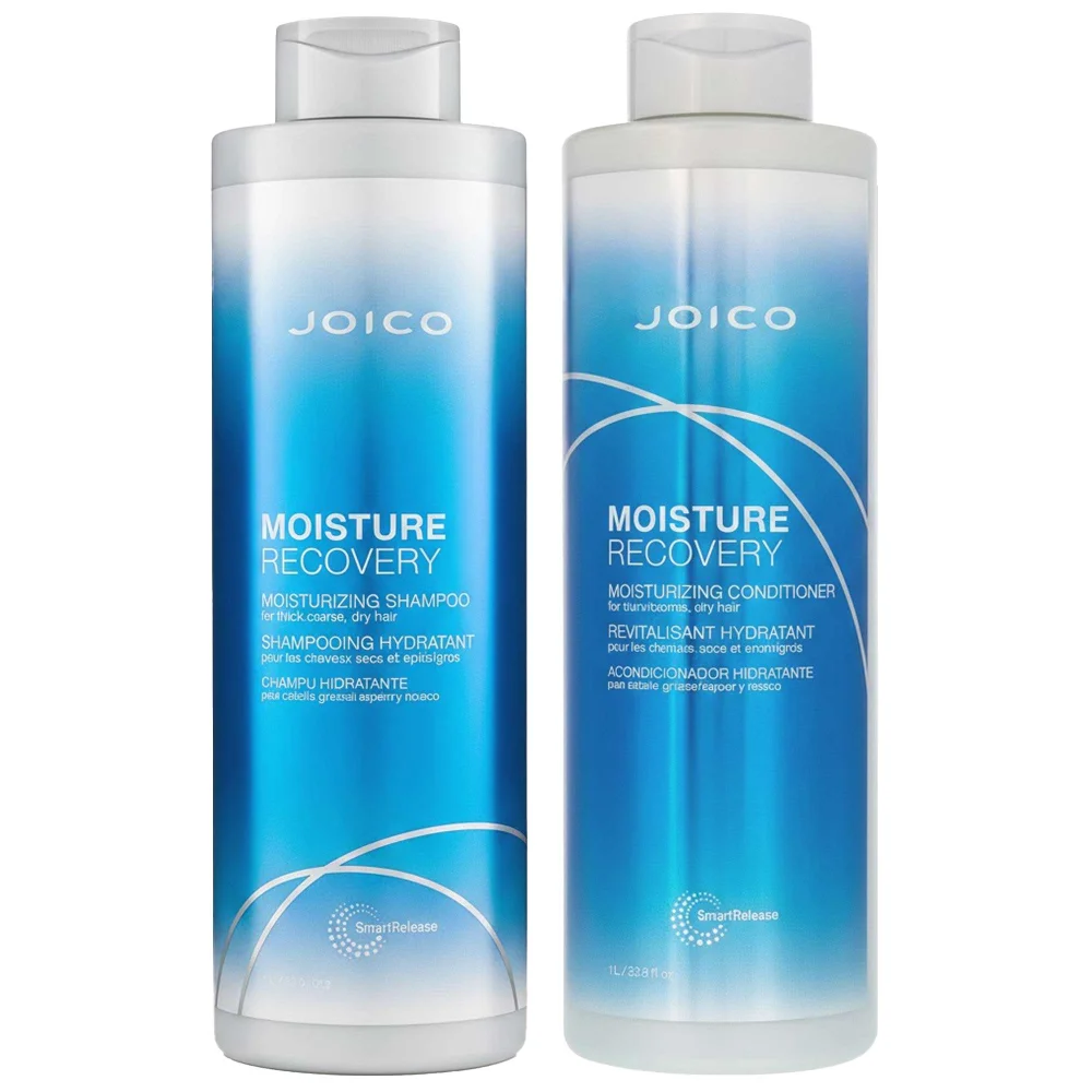 Joico Duo: Moisture Recovery Conditioner for Dry Hair 1000ml & Shampoo 1000ml Image 1