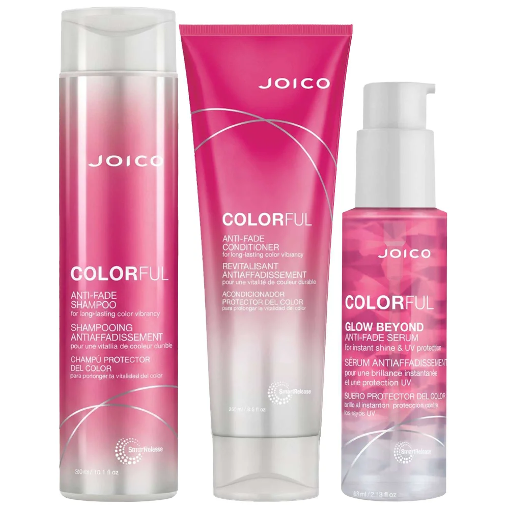 Joico Bundles Trio: Colorful Anti-Fade Conditioner 250ml, Shampoo 300ml & Colorful Glow Beyond Anti-Fade Serum 63ml Image 1
