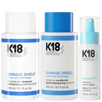 K18 Bundles Trio: Damage Shield Conditioner 250ml, pH Protective Shampoo 250ml & AstroLift Reparative Volume Spray 118ml - undefined undefined