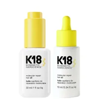 K18 Bundles Duo: Biomimetic Hairscience Molecular Repair Hair Oil 10ml & Molecular Repair Hair Oil 30ml