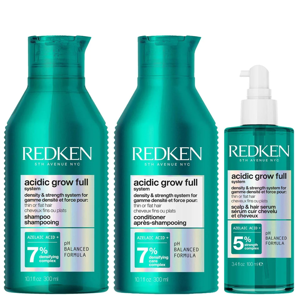 Redken Bundles Trio: Acidic Grow Full System Densifying Shampoo 300ml, Conditioner 300ml & Hair Serum 100ml Image 1