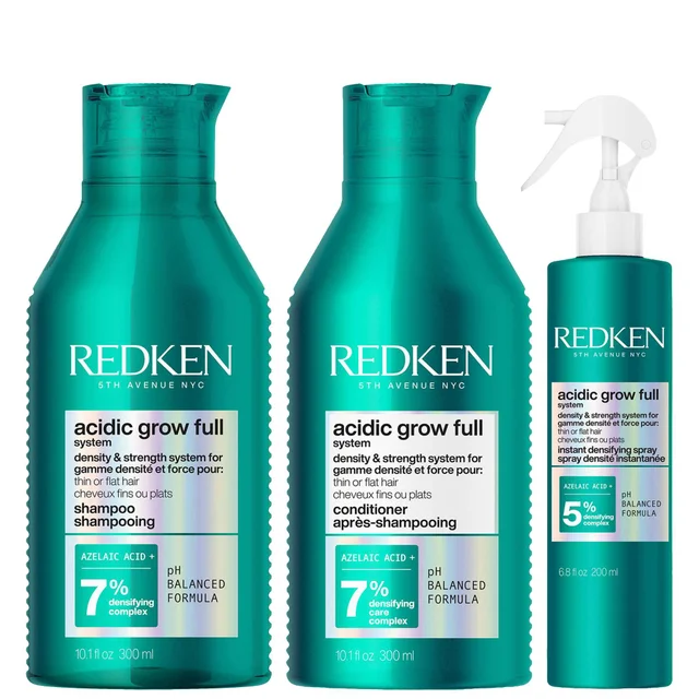 Redken Bundles Trio: Acidic Grow Full System Densifying Shampoo 300ml, Conditioner 300ml & Spray 190ml
