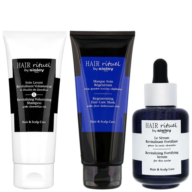 Hair Rituel by Sisley Trio: Volumizing Shampoo 200ml, Regenerating Hair Care Mask 200ml & Fortifying Serum For The Scalp 60ml