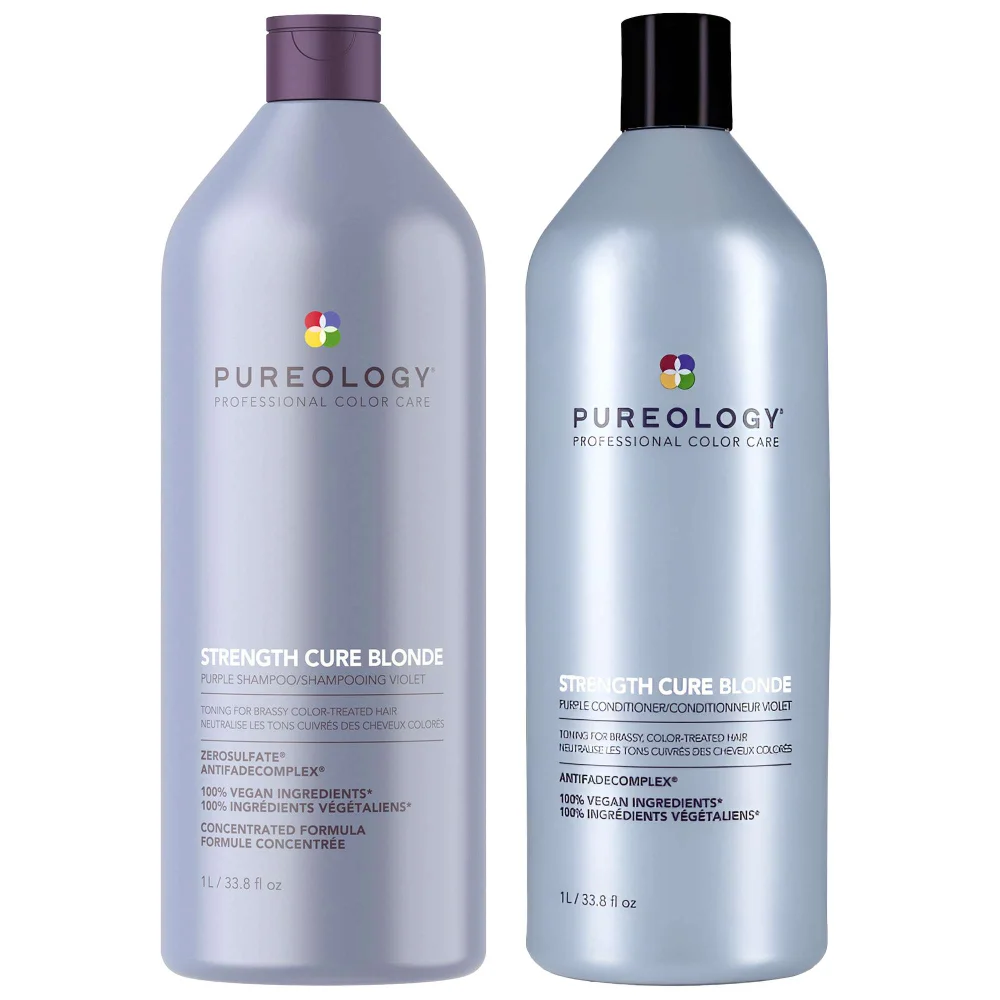 Pureology Duo: Strength Cure Blonde Conditioner 1000ml & Shampoo 1000ml Image 1