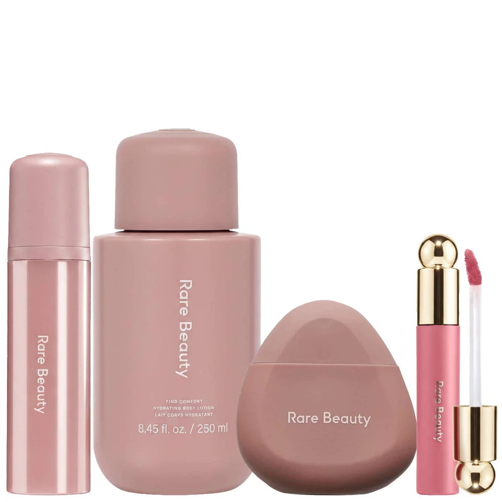 Rare Beauty Find Comfort Fragrance Mist 100ml, Hand Cream 53ml, Body Lotion 250ml & Soft Pinch Tinted Lip Oil Hope 3ml Image 1
