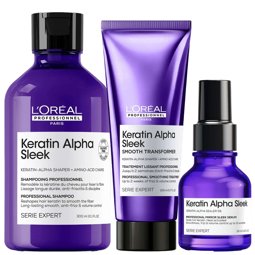 L'Oréal Professionnel Keratin Alpha Sleek Frizz Control Complete Bundle Image 1