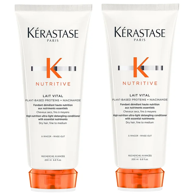 Kérastase Nutritive Lait Vital High Nutrition Ultra-Light Conditioner for Dry, Fine to Medium Hair 200ml Duo