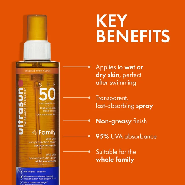Ultrasun Family Wet Skin Spray SPF50 100ml