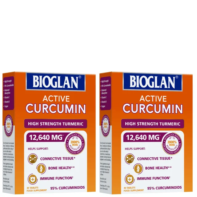 Bioglan Active Curcumin High Strength Turmeric 12,640 MG 2 x 30 Tablets